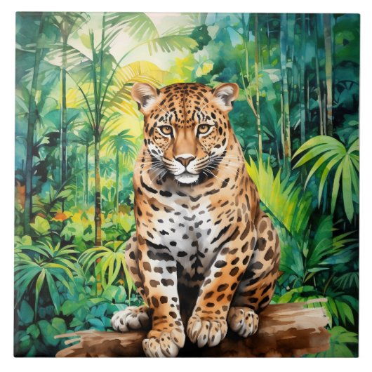 Cool jungle leopard lovers  tegeltje (Voorkant)