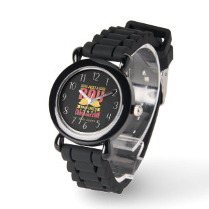 Cool Just Boy Loves Construction Naam toevoegen Horloge