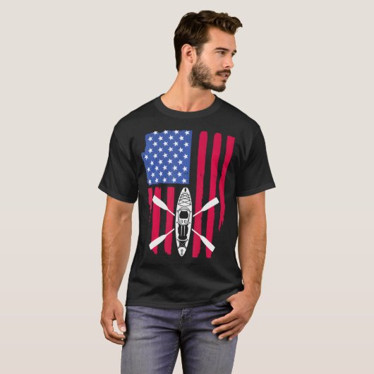 Cool Kajakken Voor Kajak Gevist USA Amerikaanse vl T-shirt (Voorkant volledig)
