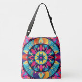 Cool Kaleidoscoop Aztec Design, Roze Blauw Patroon Crossbody Tas (Achterkant)