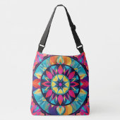 Cool Kaleidoscoop Aztec Design, Roze Blauw Patroon Crossbody Tas (Voorkant)
