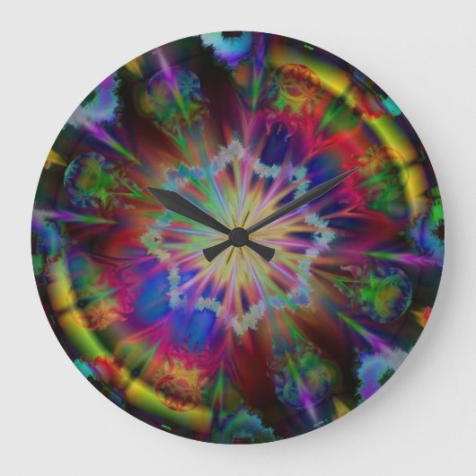Cool Kaleidoscope Clock Design Grote Klok (Voorkant)