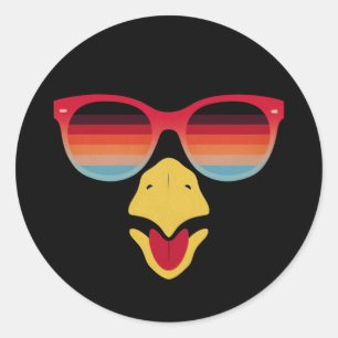 Cool kalkoen gezicht met zonnebril Thanksgiving Bo Ronde Sticker