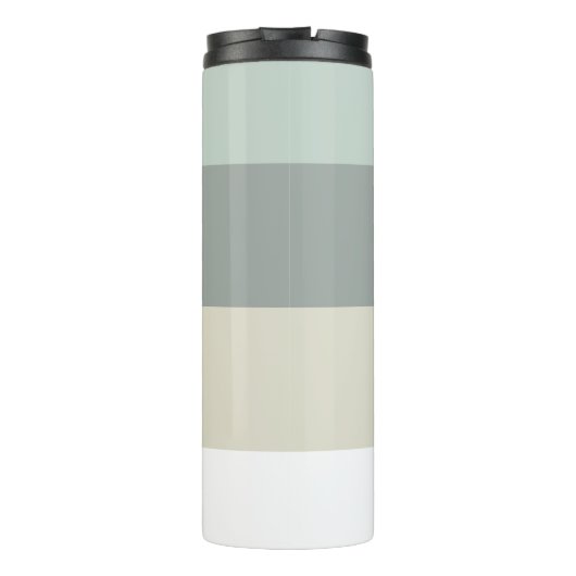 Cool Kalmerende Strepen Patroon met Monogram Thermosbeker (Achterkant)