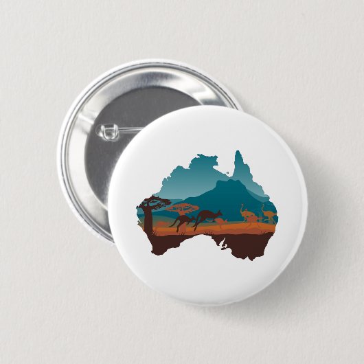 Cool Kangaroo Australia Reisondersteuning Australi Ronde Button 5,7 Cm (Voorkant /achterkant)
