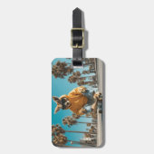 Cool Kangaroo in zonnebril op een skateboard Bagagelabel (Voorkant verticaal)
