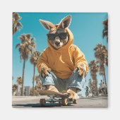 Cool Kangaroo in zonnebril op een skateboard Magneet (Voorkant)