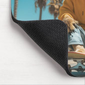 Cool Kangaroo in zonnebril op een skateboard Muismat (Hoek)