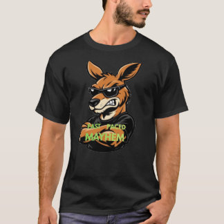 Cool Kangaroo Snel Tempo Chaos Zwarte T-Shirt