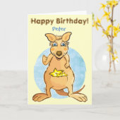 Cool kangoeroe - kaart (Gele Bloem)