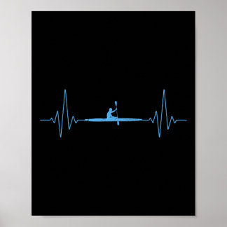 Cool Kanovaren Hartslag Kano Varende Kajakken Buit Poster