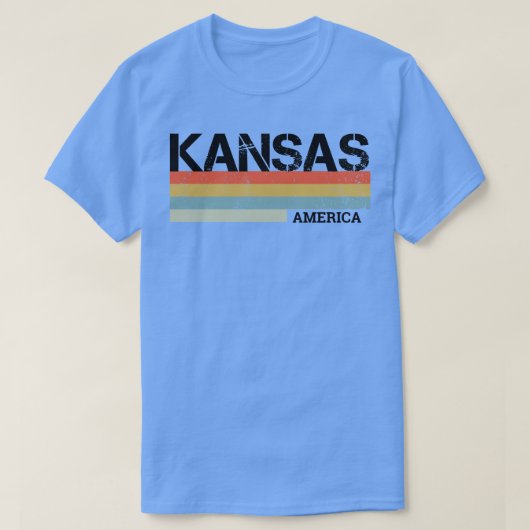 Cool Kansas State Retro  strepen T-shirt (Design voorkant)