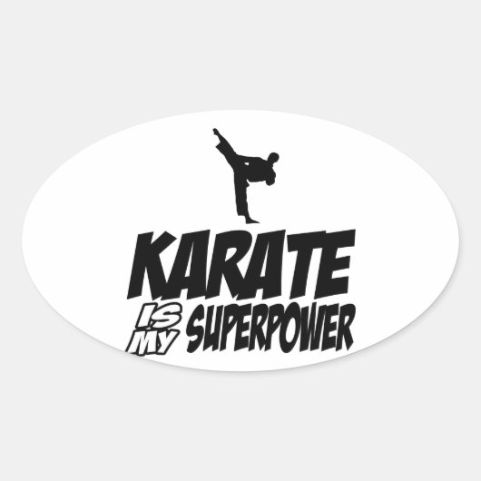 Cool KARATE design Ovale Sticker (Voorkant)