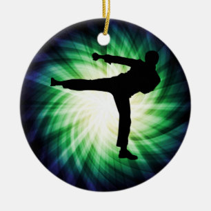 Cool Karate Kick Keramisch Ornament