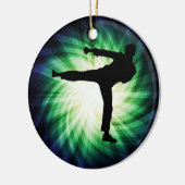Cool Karate Kick Keramisch Ornament (Links)