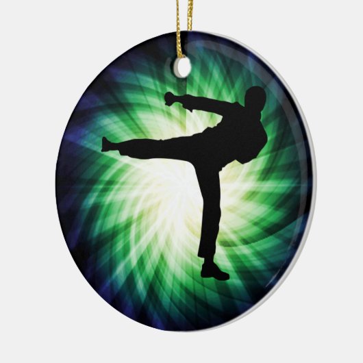 Cool Karate Kick Keramisch Ornament (Links)