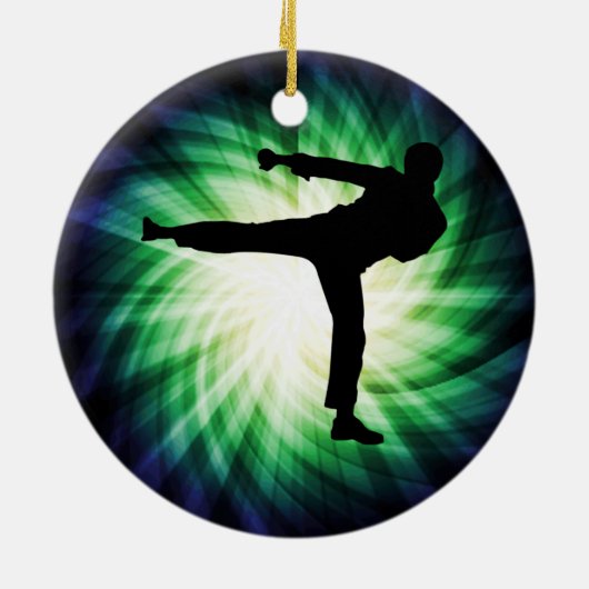 Cool Karate Kick Keramisch Ornament (Achterkant)