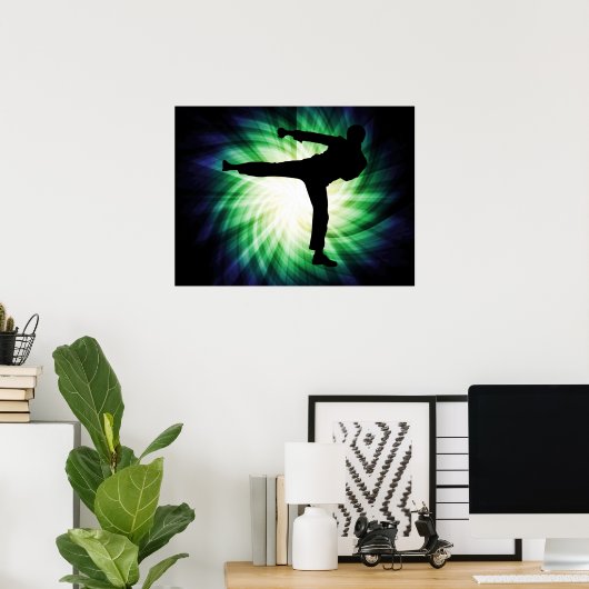 Cool Karate Kick Poster (Thuiskantoor)