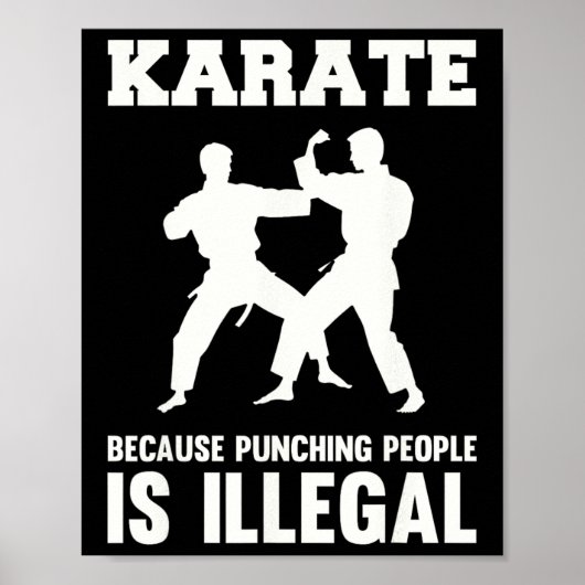 Cool Karate Martial Arts Karate omdat het ponsen Poster (Voorkant)