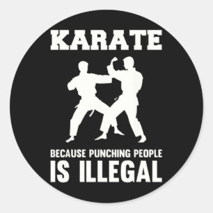 Cool Karate Martial Arts Karate omdat het ponsen Ronde Sticker