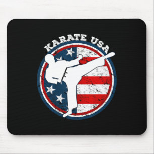 Cool Karate met Amerikaanse vlag voor vrouwen Kind Muismat