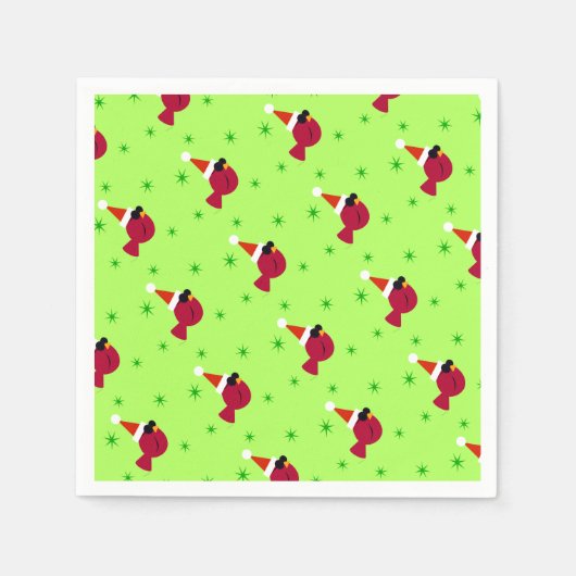 Cool Kardinaal kerstfeest Cocktail Napkins Servet (Voorkant)