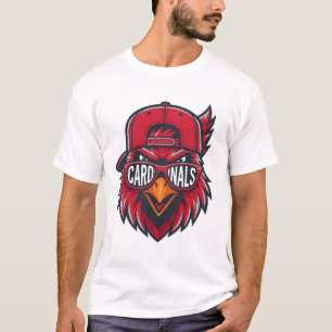 Cool Kardinaalvogel Mascotte Ontwerp - Rode Vogel  T-shirt