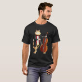 Cool kat die cello speelt, grappige kitten instrum t-shirt (Voorkant volledig)