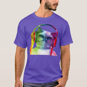 Cool Kat DJ Muziek Electro Feesten Graphic Mannen T-shirt
