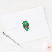 Cool kat dragen St patrick kostuum illustratie Ronde Sticker (Envelop)