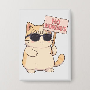 Cool Kat Geen Maandagen Aesthetic Meme Button