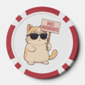 Cool Kat Geen Maandagen Aesthetic Meme Poker Chips (Achterkant)