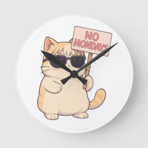 Cool Kat Geen Maandagen Aesthetic Meme Ronde Klok