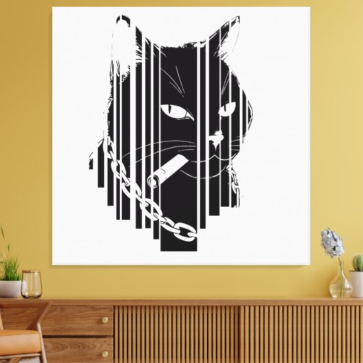 Cool kat grafisch ontwerp Kunstwerk Canvas Afdruk (Insitu (Woonkamer))