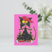 Cool Kat Hip Hop Briefkaart (Staand voorkant)