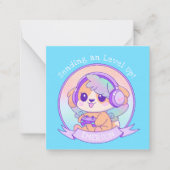 Cool Kawaii Gamer Girl Verjaardagswensen voor Hond Notitiekaartje (Voorkant)