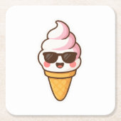 Cool Kawaii Ice Cream Kartonnen Onderzetters (Voorkant)