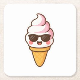 Cool Kawaii Ice Cream Kartonnen Onderzetters