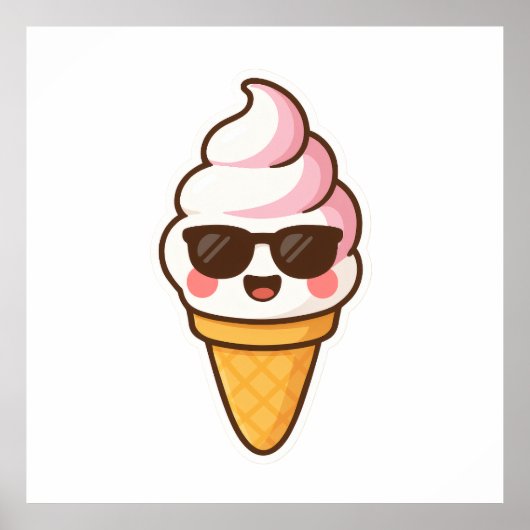 Cool Kawaii Ice Cream Poster (Voorkant)