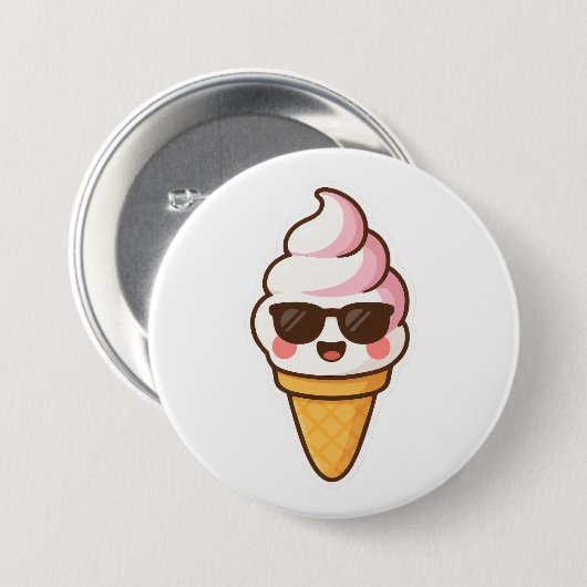 Cool Kawaii Ice Cream Ronde Button 7,6 Cm (Voorkant /achterkant)