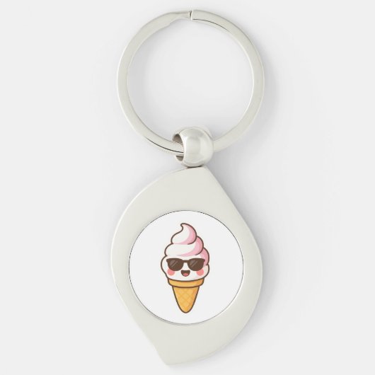 Cool Kawaii Ice Cream Sleutelhanger (Voorkant)