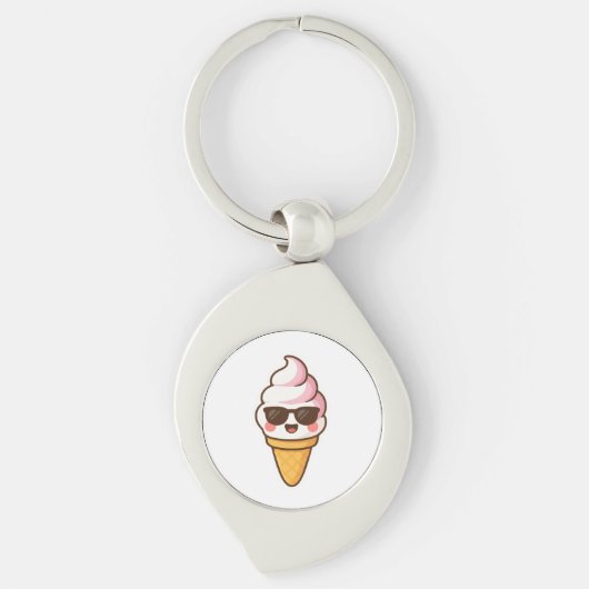 Cool Kawaii Ice Cream Sleutelhanger (Voorkant)