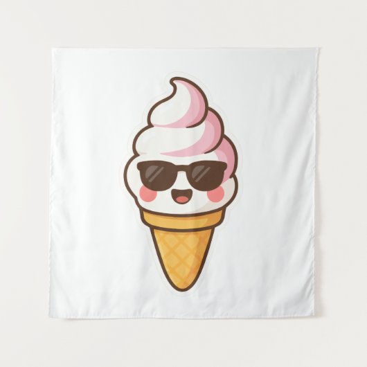 Cool Kawaii Ice Cream Wandkleed (Voorkant)
