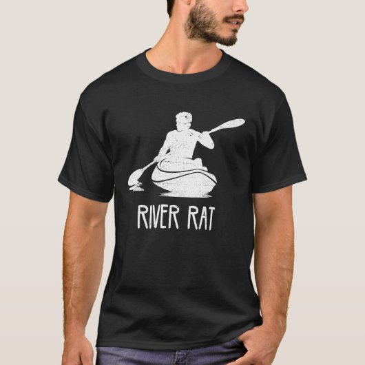 Cool Kayak River Rat river kayaking mens kayak T-shirt (Voorkant)