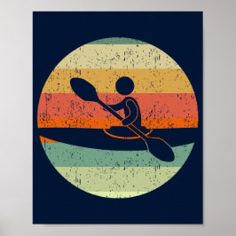 Cool Kayak Sunset Poster