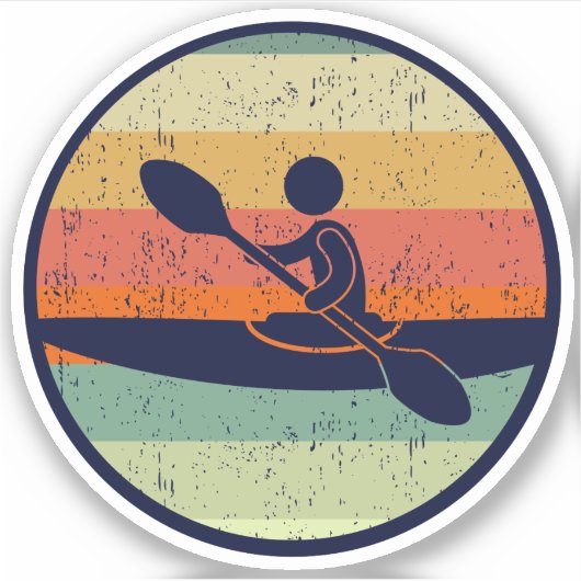 Cool Kayak Sunset Sticker (Voorkant)