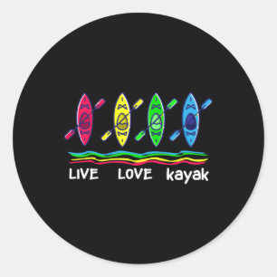 Cool Kayaks T-shirt Voor Outdoor Grappig Kayakken Ronde Sticker