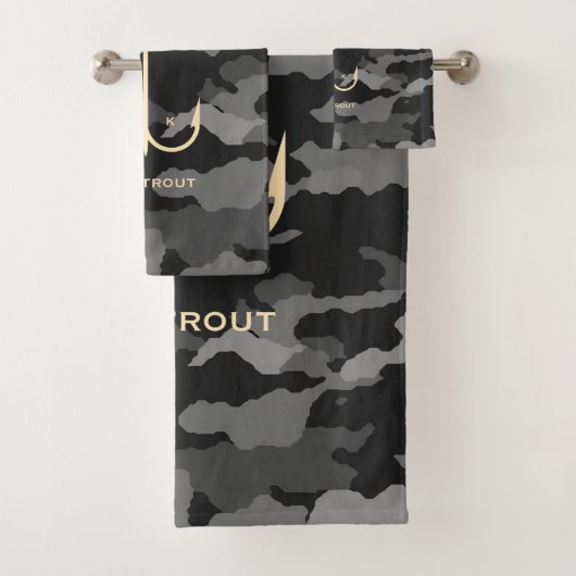 Cool Keep it Reel Vist Funny Vaderdag Camo Bad Handdoek (Insitu)