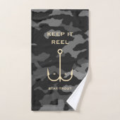 Cool Keep it Reel Vist Funny Vaderdag Camo Bad Handdoek (Handdoek)