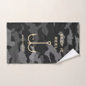 Cool Keep it Reel Vist Funny Vaderdag Camo Bad Handdoek (Handdoek)